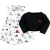 imageHudson Baby Baby Girls Cotton Dress and Cardigan SetChristmas Scene