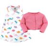 imageHudson Baby Baby Girls Cotton Dress and Cardigan SetCuteasaurus