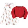 imageHudson Baby Baby Girls Cotton Dress and Cardigan SetFancy Rudolph