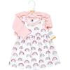 imageHudson Baby Baby Girls Cotton Dress and Cardigan SetModern Rainbow