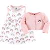 imageHudson Baby Baby Girls Cotton Dress and Cardigan SetModern Rainbow