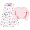imageHudson Baby Baby Girls Cotton Dress and Cardigan SetPastel Butterfly