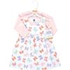 imageHudson Baby Baby Girls Cotton Dress and Cardigan SetPastel Butterfly