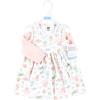 imageHudson Baby Baby Girls Cotton Dress and Cardigan SetPastel Sea