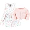 imageHudson Baby Baby Girls Cotton Dress and Cardigan SetPastel Sea