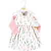 imageHudson Baby Baby Girls Cotton Dress and Cardigan SetPink Tulips