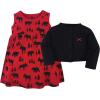 imageHudson Baby Baby Girls Cotton Dress and Cardigan SetRed Moose Bear