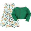 imageHudson Baby Baby Girls Cotton Dress and Cardigan SetSt Patricks Rainbow