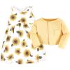 imageHudson Baby Baby Girls Cotton Dress and Cardigan SetSunflower