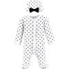 imageHudson Baby Unisex Baby Thermal Preemie Sleep and Play and CapBlack White Dots