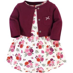 imageHudson Baby Baby Girls Cotton Dress and Cardigan SetFall Floral