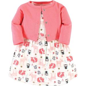imageHudson Baby Baby Girls Cotton Dress and Cardigan SetForest