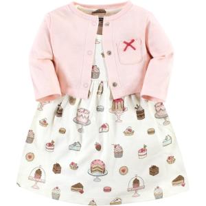 imageHudson Baby Baby Girls Cotton Dress and Cardigan SetSweet Bakery