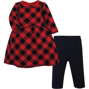 imageHudson Baby Unisex Baby Quilted Cotton Dress and LeggingsBuffalo Plaid