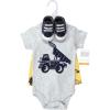 imageHudson Baby Unisex Baby Cotton Bodysuit Shorts and Shoe SetConstruction Trucks