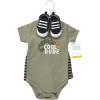 imageHudson Baby Unisex Baby Cotton Bodysuit Shorts and Shoe SetCool Dude