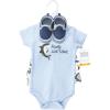 imageHudson Baby Unisex Baby Cotton Bodysuit Shorts and Shoe SetJawsome Shark
