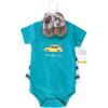 imageHudson Baby Unisex Baby Cotton Bodysuit Shorts and Shoe SetSurfer Dude