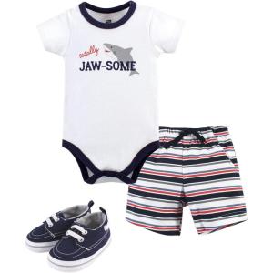 imageHudson Baby Unisex Baby Cotton Bodysuit Shorts and Shoe SetJawsome