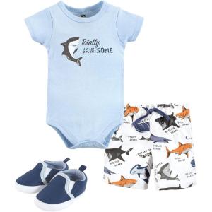imageHudson Baby Unisex Baby Cotton Bodysuit Shorts and Shoe SetJawsome Shark