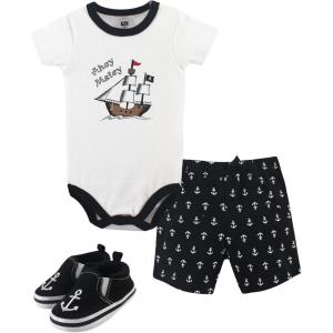 imageHudson Baby Unisex Baby Cotton Bodysuit Shorts and Shoe SetPirate