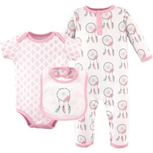 imageHudson Baby Unisex Baby Cotton Coverall Bodysuit and Bib SetDream Catcher