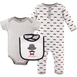 imageHudson Baby Unisex Baby Cotton Coverall Bodysuit and Bib SetGentlemen