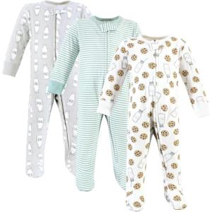 imageHudson Baby Unisex Baby Cotton Sleep and PlayMint Gray Milk and Cookies