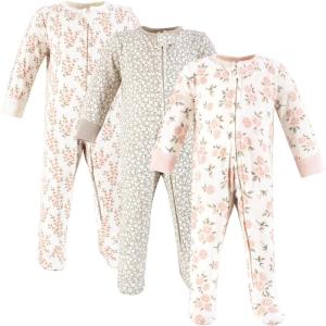 imageHudson Baby Unisex Baby Cotton Sleep and PlayPink Taupe Florals