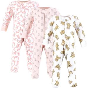 imageHudson Baby Unisex Baby Cotton Sleep and PlayPink Teddy Bear