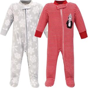 imageHudson Baby Unisex Baby Fleece Sleep and PlayRed Penguin