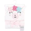 imageHudson Baby Unisex Baby Cotton Animal Face Hooded Towel Chic Bunny One SizeFlower Llama