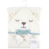 imageHudson Baby Unisex Baby Cotton Animal Face Hooded Towel Chic Bunny One SizeGingham Bear Boy