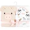 imageHudson Baby Unisex Baby Cotton Animal Face Hooded Towel Chic Bunny One SizePig 2pack