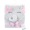 imageHudson Baby Unisex Baby Cotton Animal Face Hooded Towel Chic Bunny One SizeWhite Dots Pretty Elephant