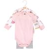 imageHudson Baby Unisex Baby Cotton Hoodie Bodysuit or Tee Top and Pant SetPink Floral Baby