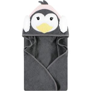 imageHudson Baby Unisex Baby Cotton Animal Face Hooded Towel Chic Bunny One SizeEarmuff Penguin