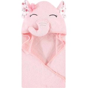 imageHudson Baby Unisex Baby Cotton Animal Face Hooded Towel Chic Bunny One SizeFloral Pretty Elephant