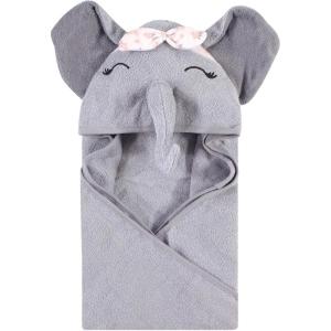 imageHudson Baby Unisex Baby Cotton Animal Face Hooded Towel Chic Bunny One SizeFlower Elephant