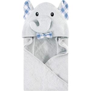 imageHudson Baby Unisex Baby Cotton Animal Face Hooded Towel Chic Bunny One SizeGingham Elephant