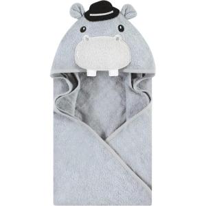 imageHudson Baby Unisex Baby Cotton Animal Face Hooded Towel Chic Bunny One SizeGray Hippo