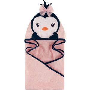 imageHudson Baby Unisex Baby Cotton Animal Face Hooded Towel Chic Bunny One SizeMiss Penguin