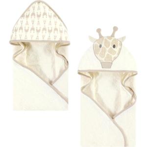 imageHudson Baby Unisex Baby Cotton Animal Face Hooded Towel Chic Bunny One SizeModern Giraffe 2piece