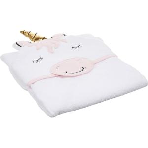 imageHudson Baby Unisex Baby Cotton Animal Face Hooded Towel Chic Bunny One SizeModern Unicorn