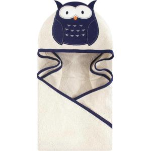 imageHudson Baby Unisex Baby Cotton Animal Face Hooded Towel Chic Bunny One SizeNavy Owl