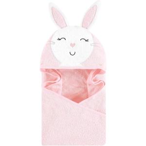imageHudson Baby Unisex Baby Cotton Animal Face Hooded Towel Chic Bunny One SizePink Bunny