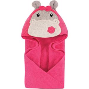 imageHudson Baby Unisex Baby Cotton Animal Face Hooded Towel Chic Bunny One SizePink Hippo