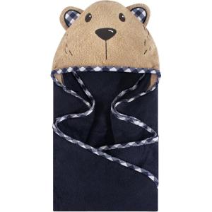 imageHudson Baby Unisex Baby Cotton Animal Face Hooded Towel Chic Bunny One SizePlaid Bear