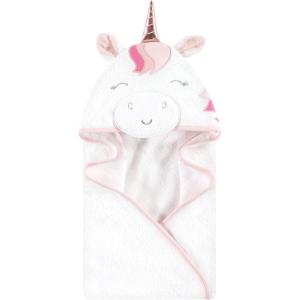 imageHudson Baby Unisex Baby Cotton Animal Face Hooded Towel Chic Bunny One SizeRose Unicorn
