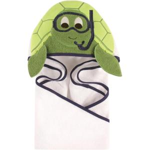 imageHudson Baby Unisex Baby Cotton Animal Face Hooded Towel Chic Bunny One SizeScuba Turtle